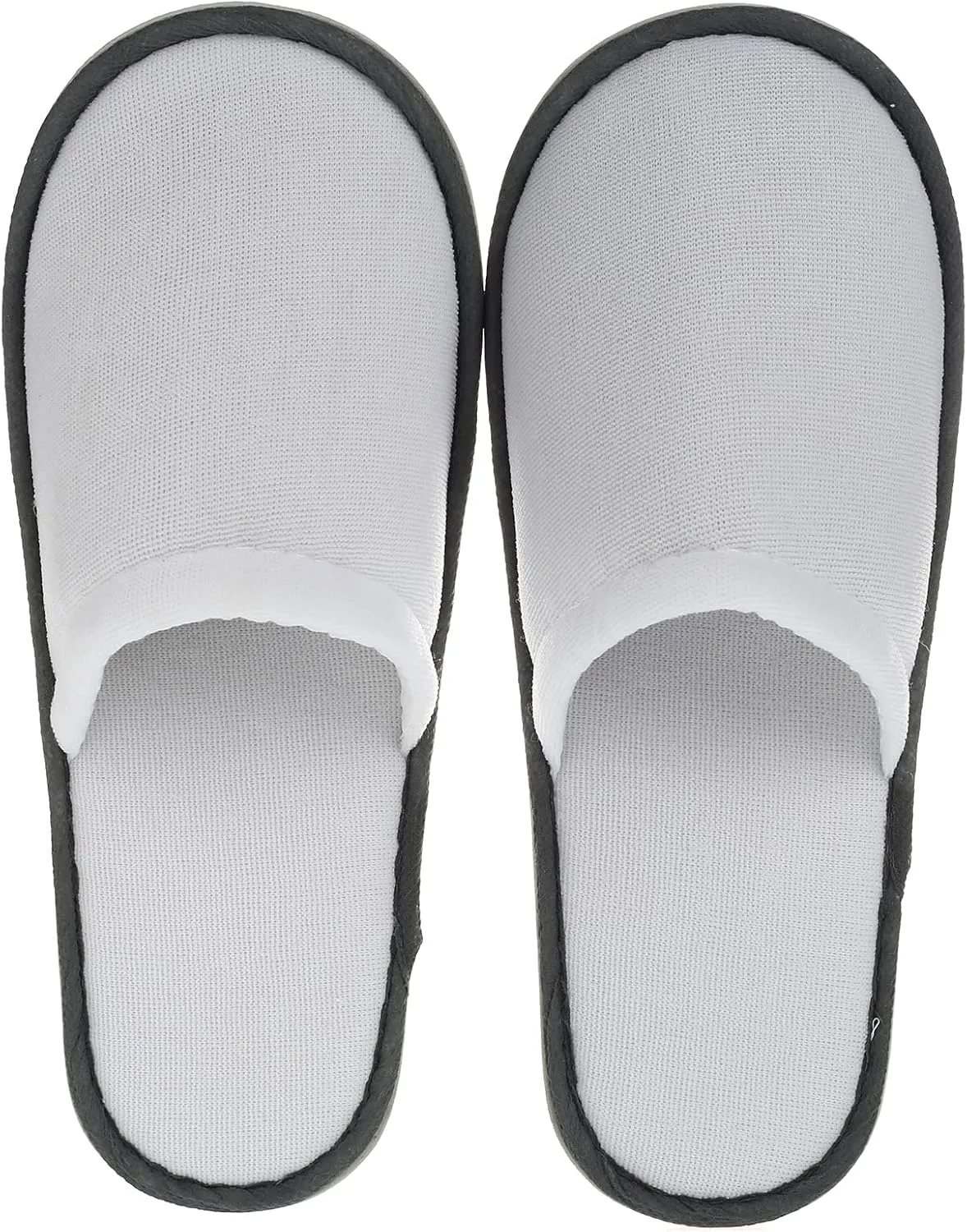 10 pair Unisex Disposable Slippers Portable Foldable Hotel Travel Slippers Party Family SPA Slippers (Medium, White, numeric_9) (Grey edge 5mm thick sole)