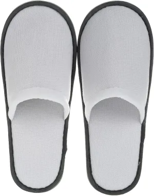 10 pair Unisex Disposable Slippers Portable Foldable Hotel Travel Slippers Party Family SPA Slippers (Medium, White, numeric_9) (Grey edge 5mm thick sole)