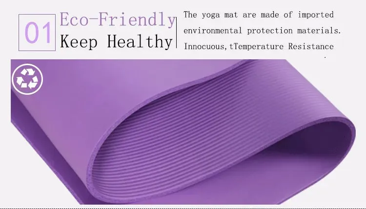10mm Thick Non-Slip Folding Exercise Yoga Mat