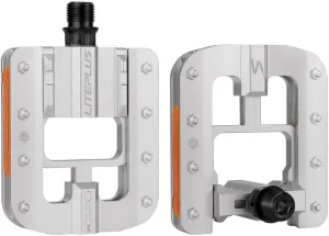 1pair Folding Bike Pedals with Reflective Plate, Aluminum Alloy Bicycle Foldable Pedals, Non-Slip Wide Platform Cycling Pedals for Folding Bike, Road Bike(silver)