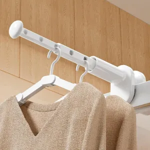 2 Pack Foldable Travel Hangers，Folding Wall Mounted Clothes Hanger,Travel Accessories Clothes Drying for Cruise Camping,Pull Out Valet Rod Closet,Valet Rod Laundry Hanger Dryer Rack Wall Mount