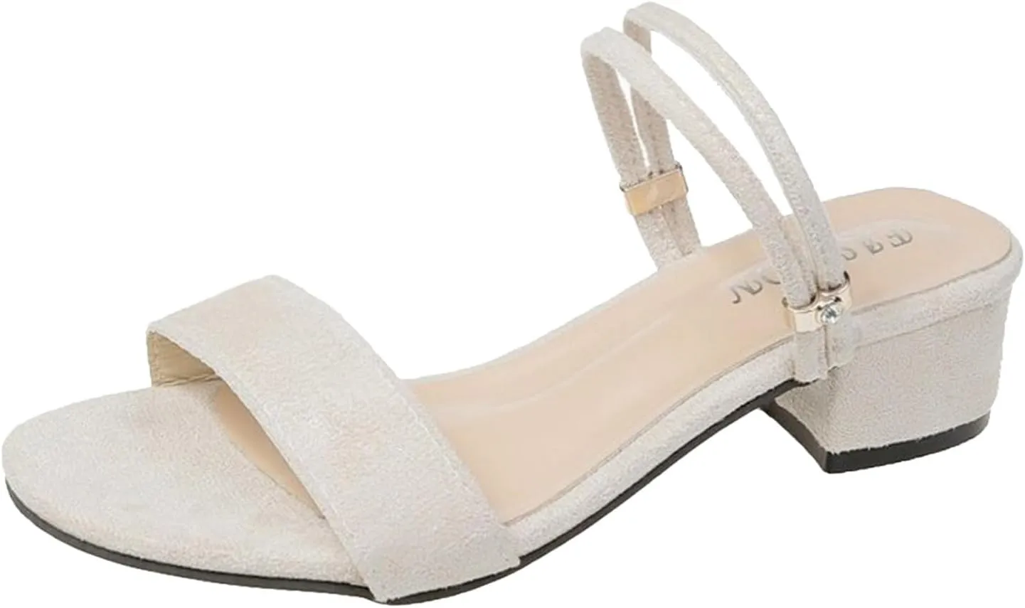 2025 Elegant Women's Low Block Heel Sandals Open Toe Sandal with Double Strap Adjustable Straps for Comfort