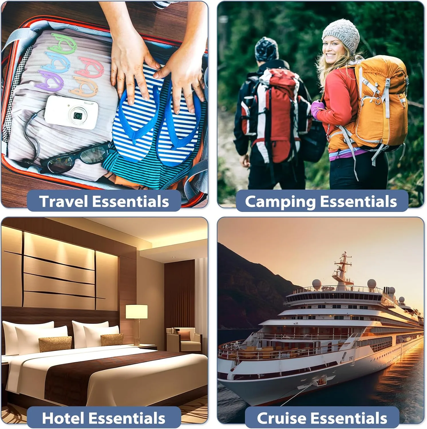 36 Pcs Foldable Travel Hangers - Cruise Ship Essentials Clothes Hangers Travel Accessories Clothes Drying Folding Rack Plastic Hangers Suitcase Camping RV(Multi)