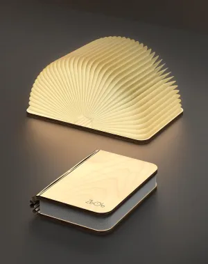 4.7 Inch Wooden Book Lamp,3 Colors Folding Book Light, Battery Operated Lamp, LED Ambient Lighting, Magnetic Mood Lighting for Home&Library Decor (Maple)