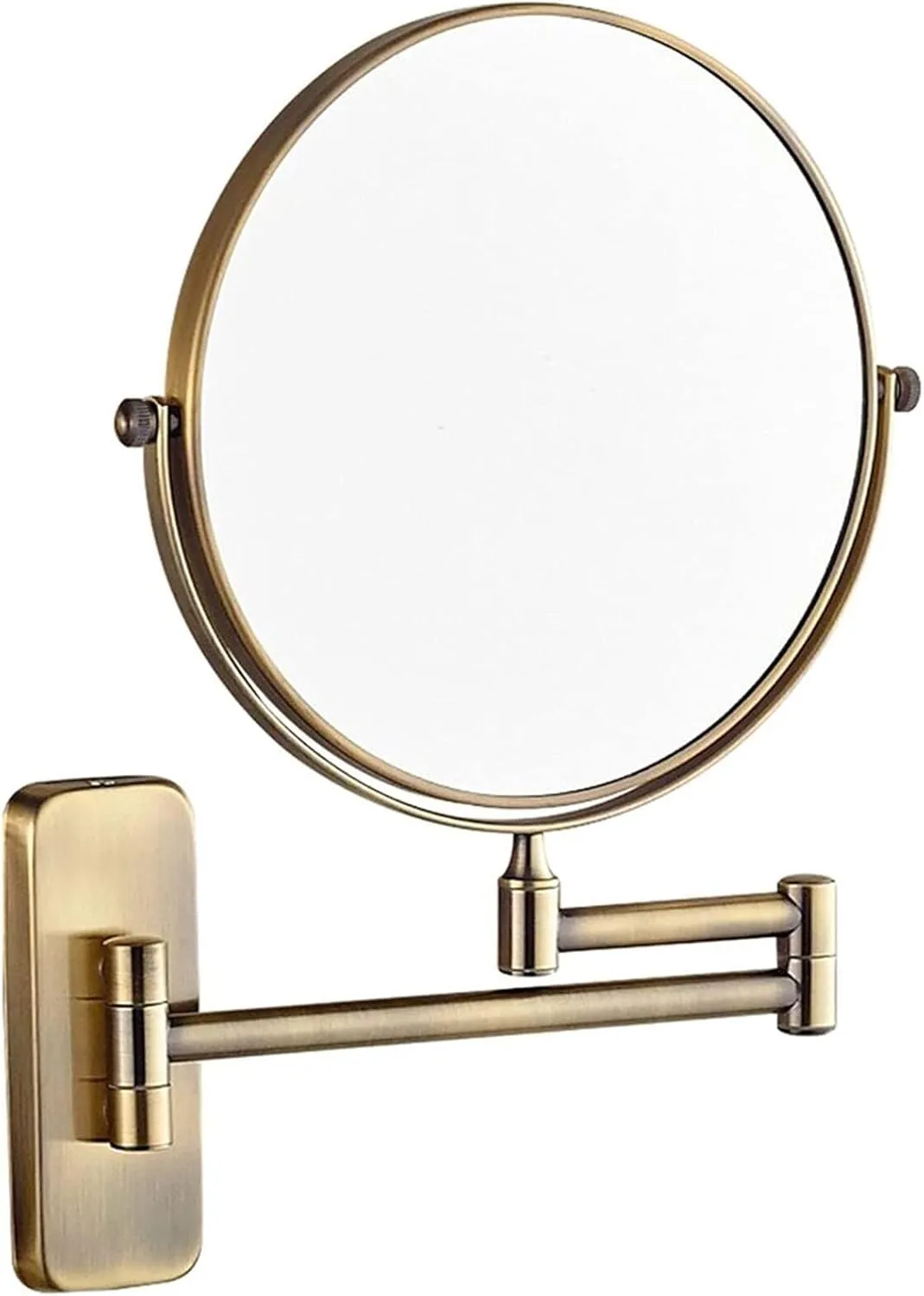 8 Inch Adjustable Wall Mounted Makeup Mirror, Double Sided Magnifying Vanity Mirror with 360° Swivel, 5X Magnification, Foldable(5X)