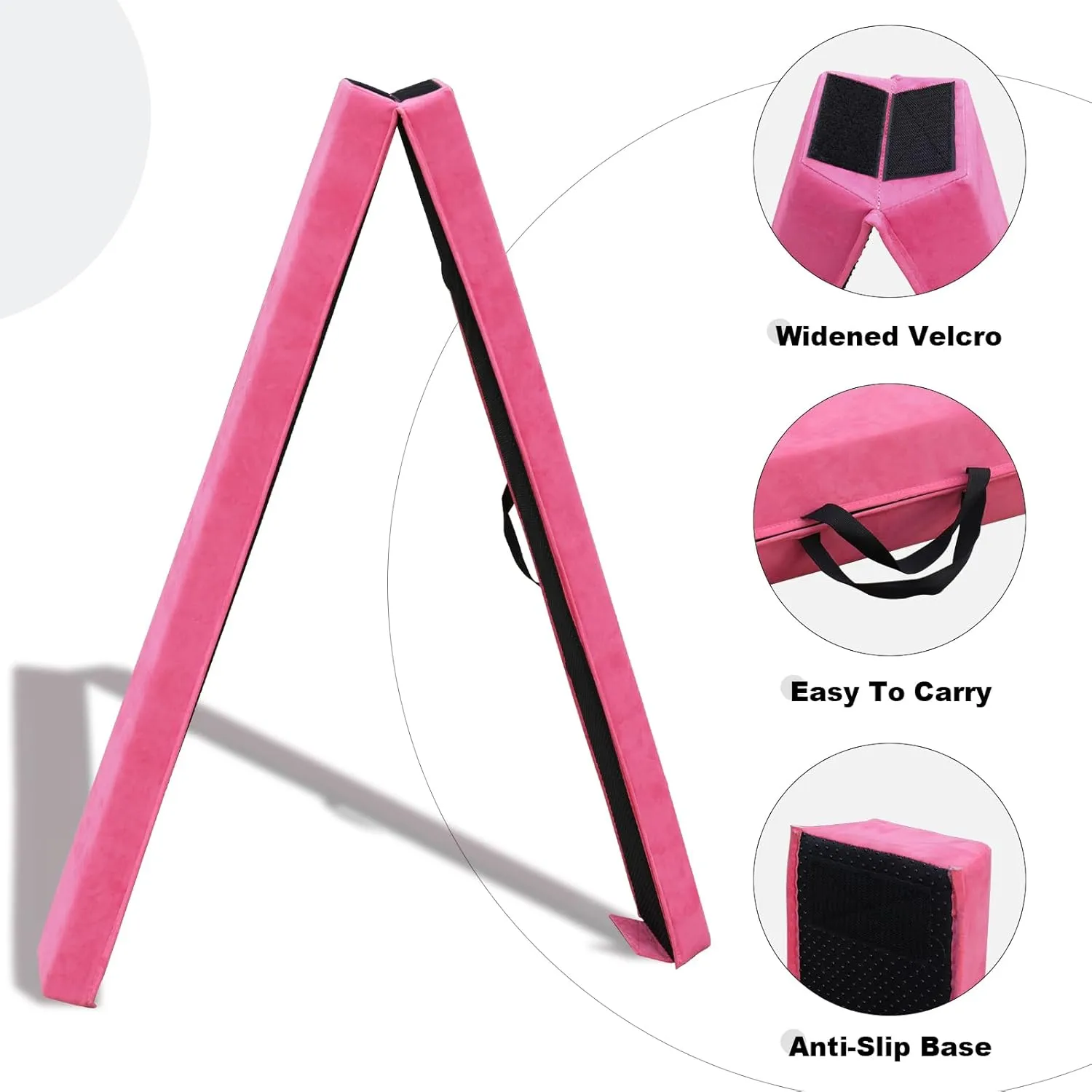 8FT/9FT/9.5FT/10FT Folding Balance Beam, Portable Gymnastics Beam Equipment with Non Slip Rubber Base & Suede Cover for Training/Practice/Professional Home Exercise