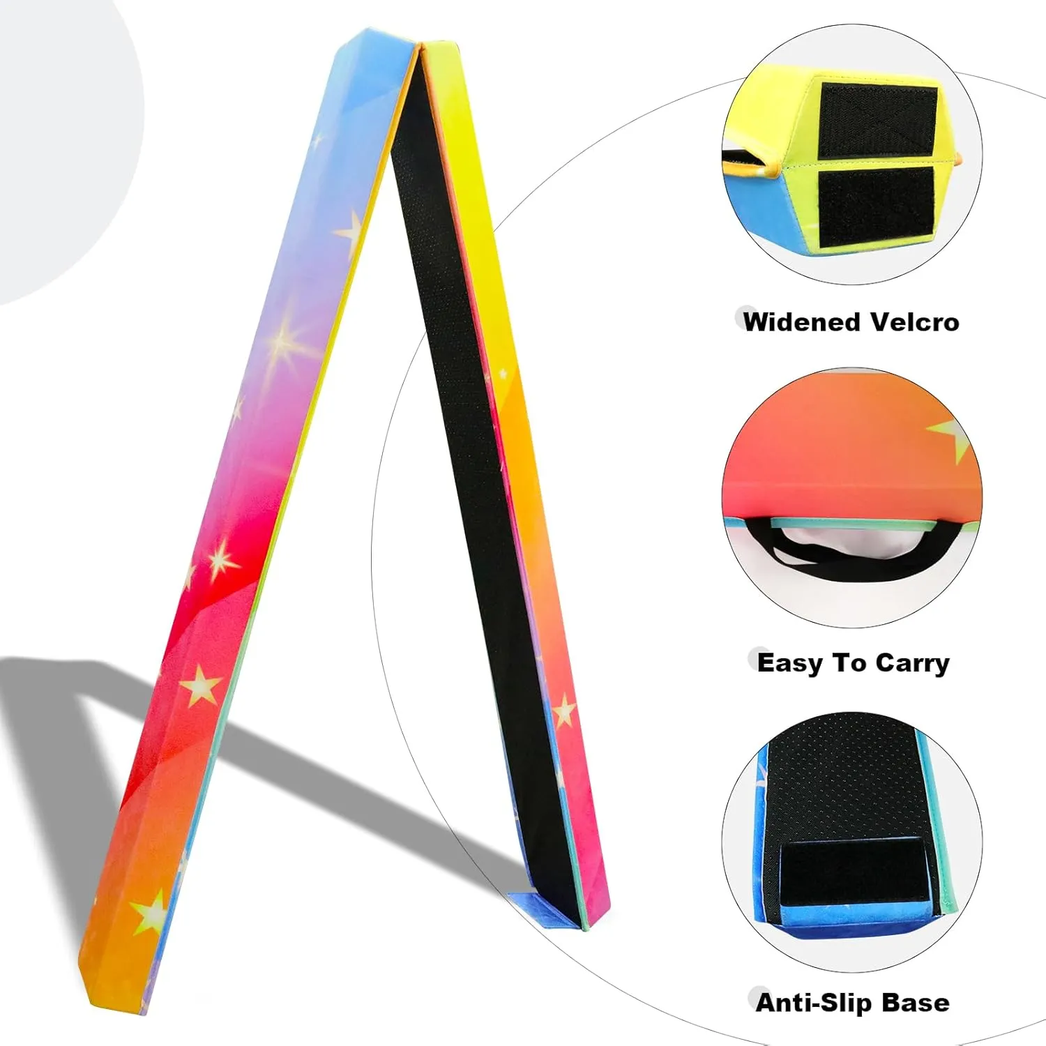 8FT/9FT/9.5FT/10FT Folding Balance Beam, Portable Gymnastics Beam Equipment with Non Slip Rubber Base & Suede Cover for Training/Practice/Professional Home Exercise