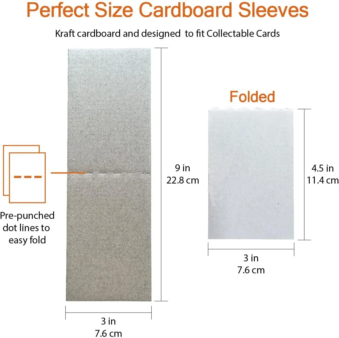 96 Packs Sleeves for Sports Card Protectors, 3" x 4.5" Cardboard Sheets for Trading Card Folders, Mail Shipping Stiffeners, Insert (96 Packs)