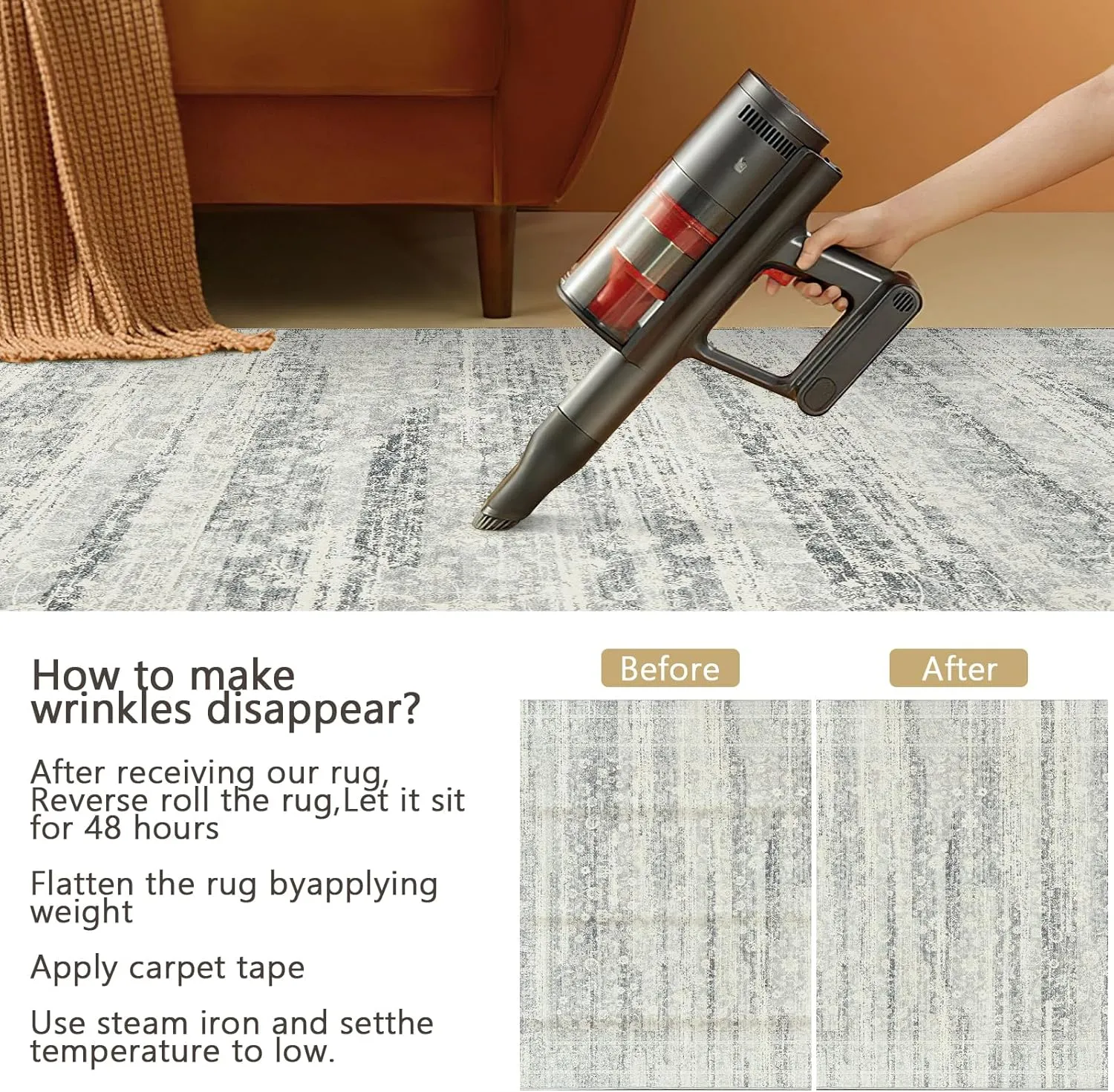 9x12 Rugs Brown Grey Area Rug Indoor Accent Rug Abstract Low Pile Carpet Distressed Throw Honeycomb Non-Slip Backing Soft Faux Wool Carpet Foldable for Living Room Bedroom(Beige/Grey, 9'x12')