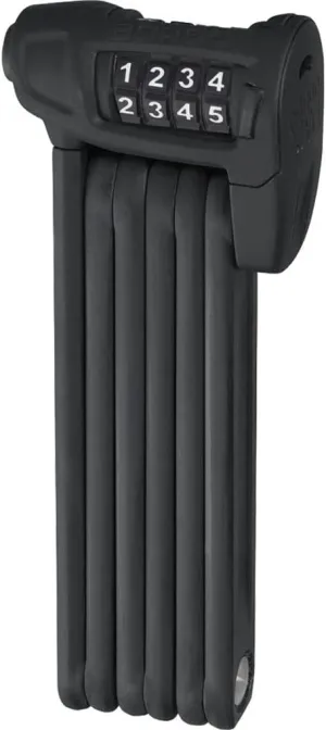 ABUS Bordo Combo Lite 6150/85 Folding Lock with Bag - Ultralight Combination Lock in Special Steel - Security Level Abus 6-85 cm - Black