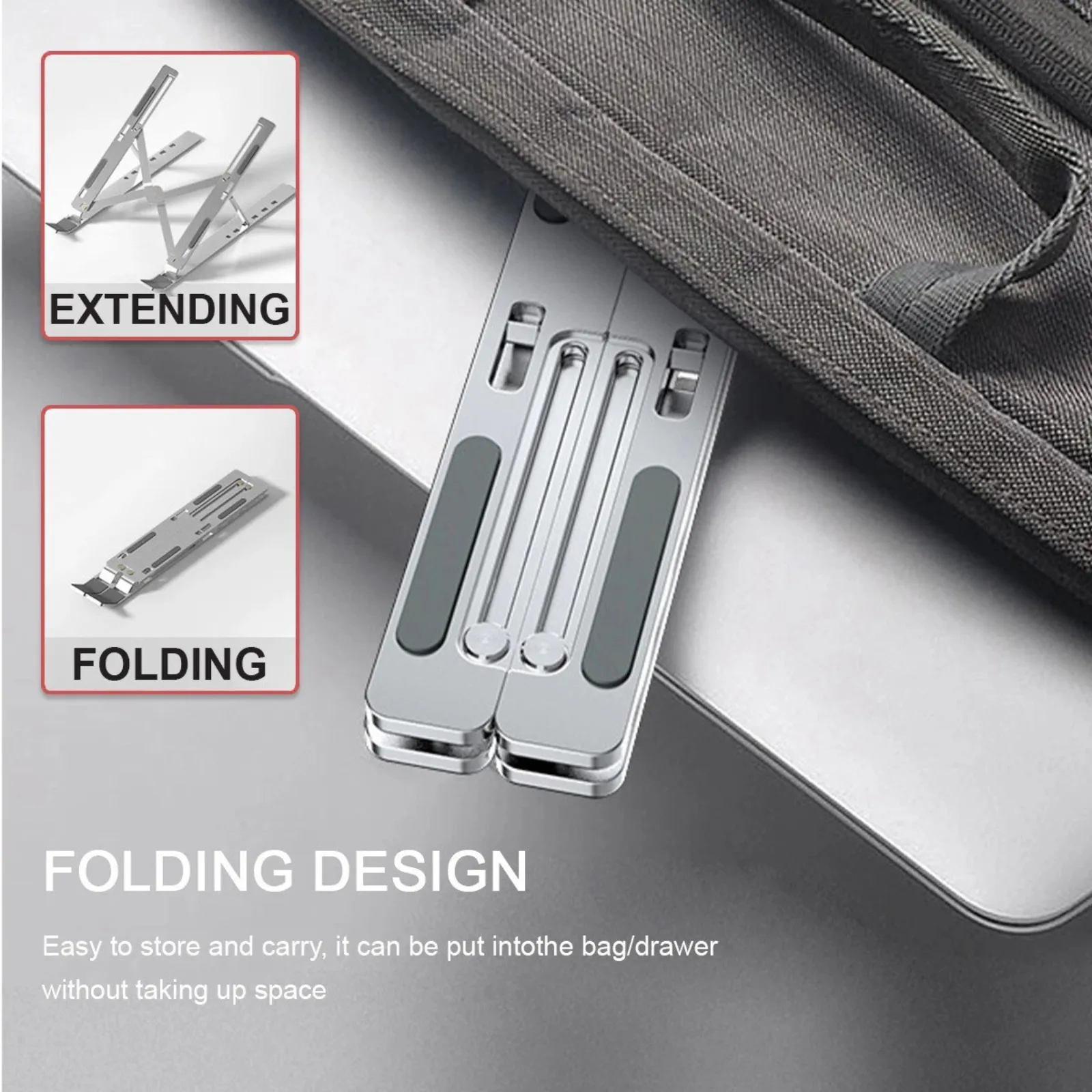 Adjustable Laptop Stand Ergonomic Portable Foldable Desktop Tripod Tray Holder