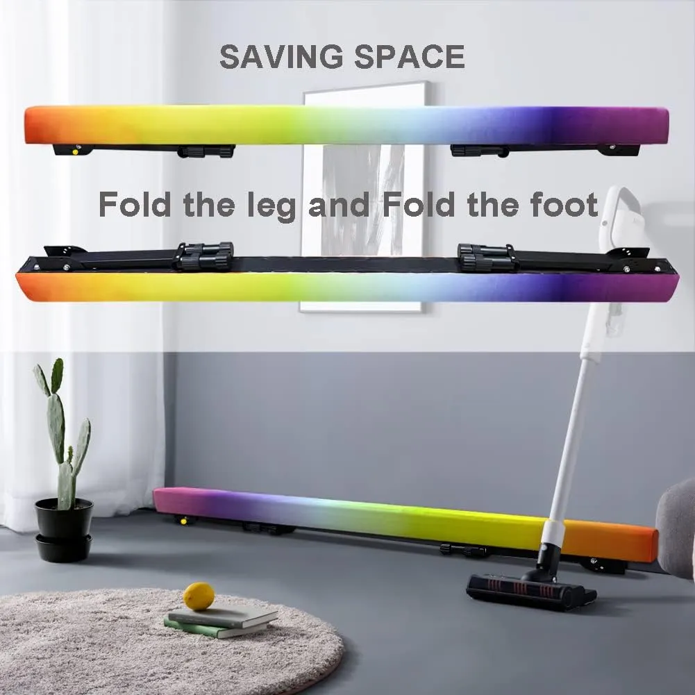 Adjustable&Foldable Gymnastics Balance Beam,6FT/8ft High-Low Level Floor Gymnastic Beam,No Tool Require, Gym Equipment for for Kids Children Girls Home Training