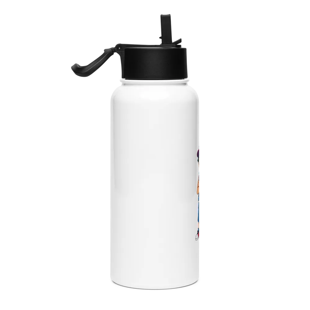 Adventurous Stainless Steel Water Bottle with Straw Lid