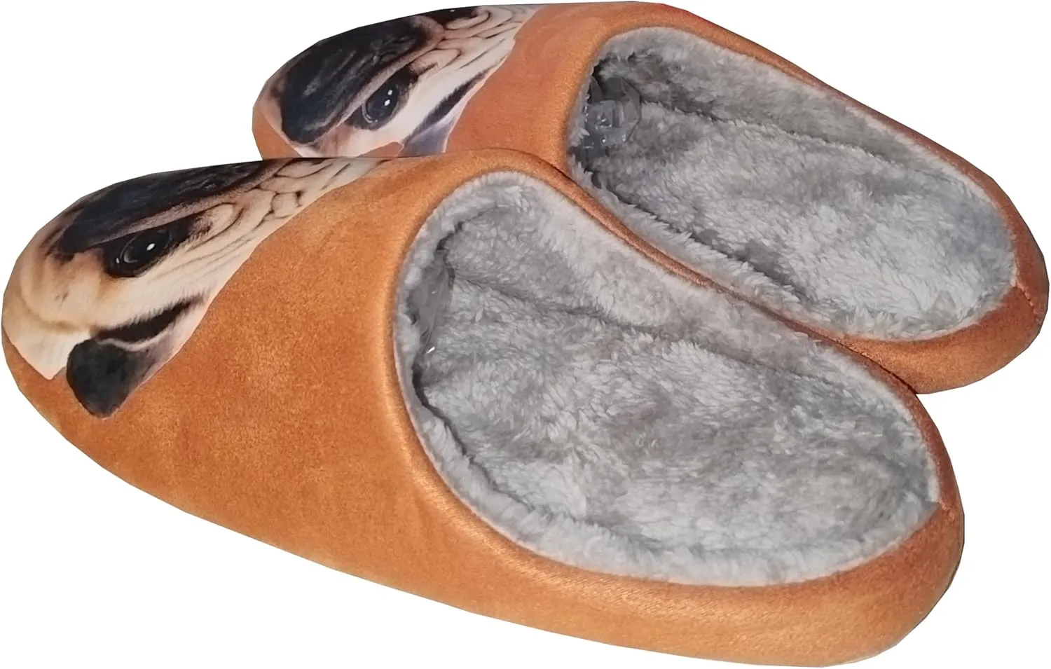 AFISH Unisex Pug Slippers - Soft Cotton Indoor Slip-on Memory Foam Bedroom Pug Gift