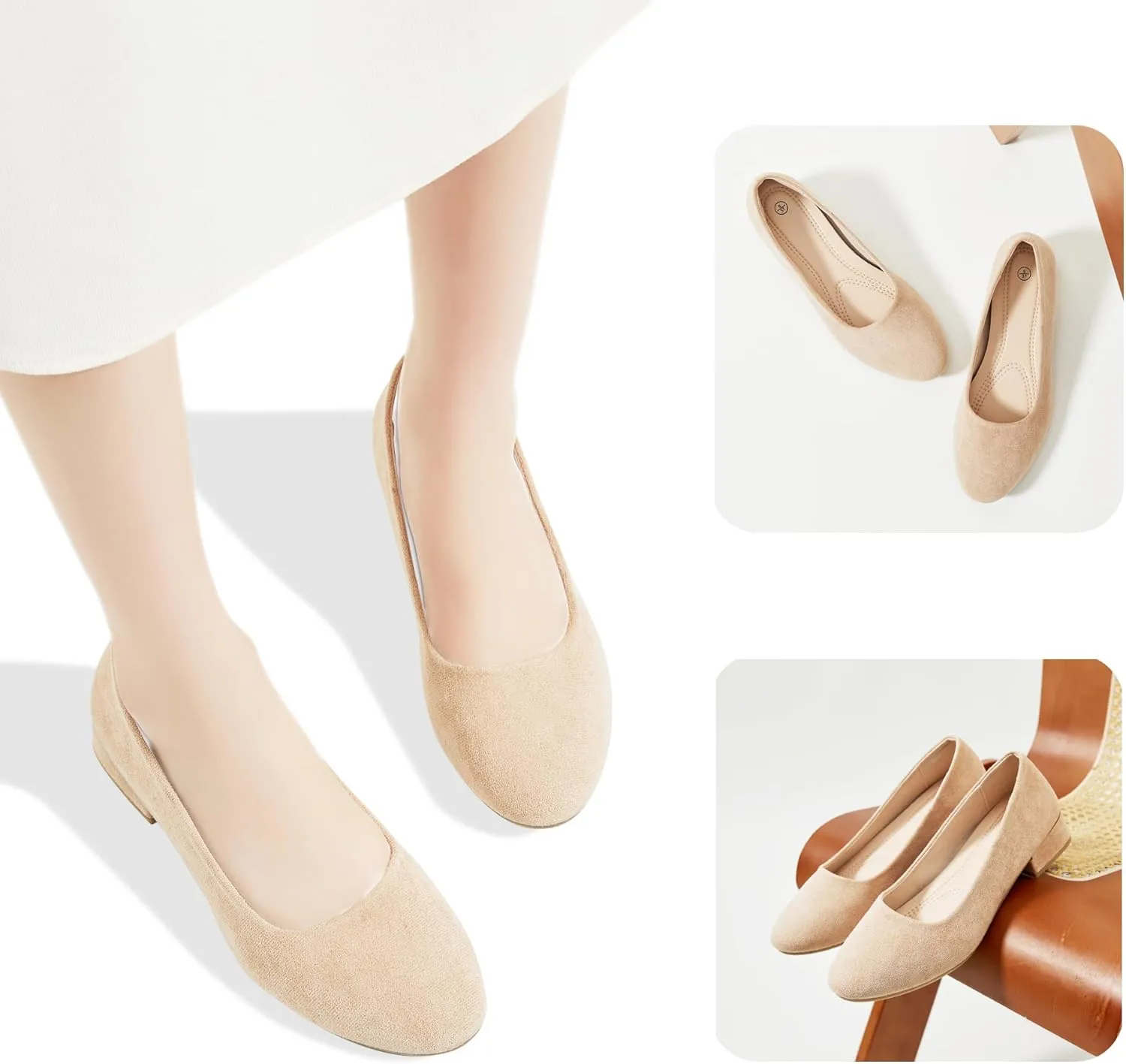 AISFAES Women Pumps Low Chunky Rounded Toe Heels Healed Dress Pumps Elegant Wedges Working Shoes