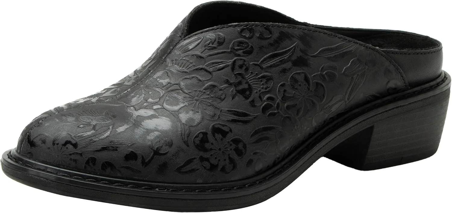 Alegria Women Michy Mule Western Open Back Leather Clog Heel