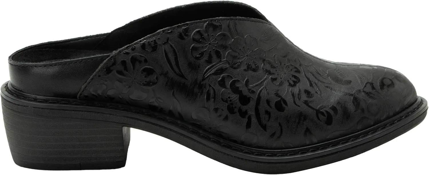 Alegria Women Michy Mule Western Open Back Leather Clog Heel