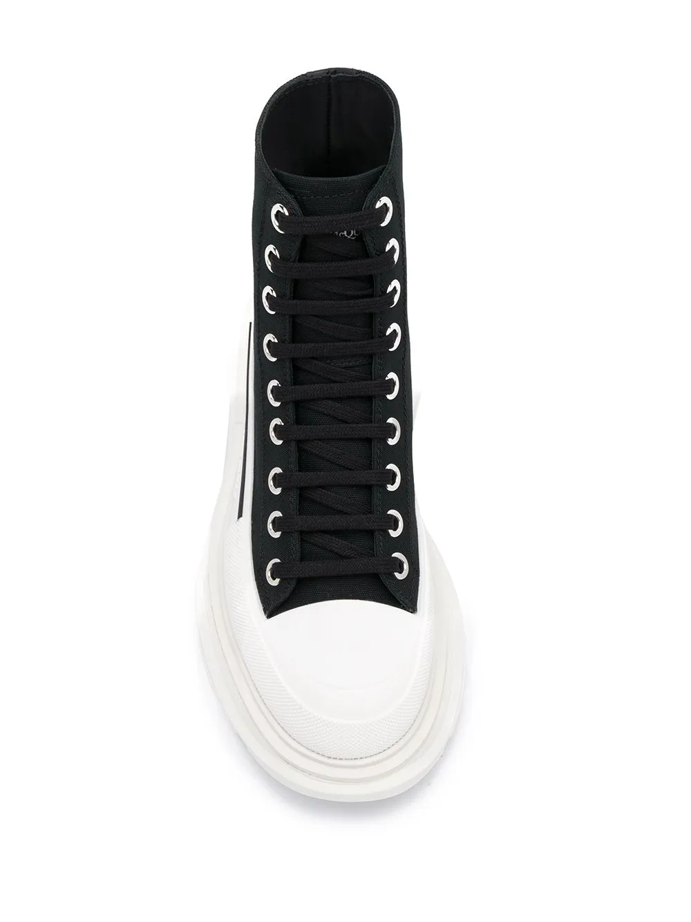 Alexander McQueen Black Platform Lace-Up Boots