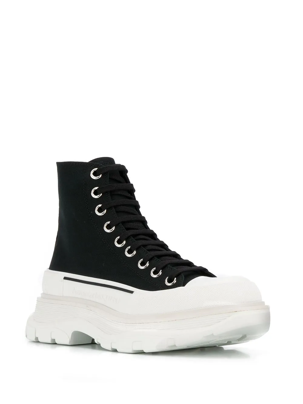Alexander McQueen Black Platform Lace-Up Boots