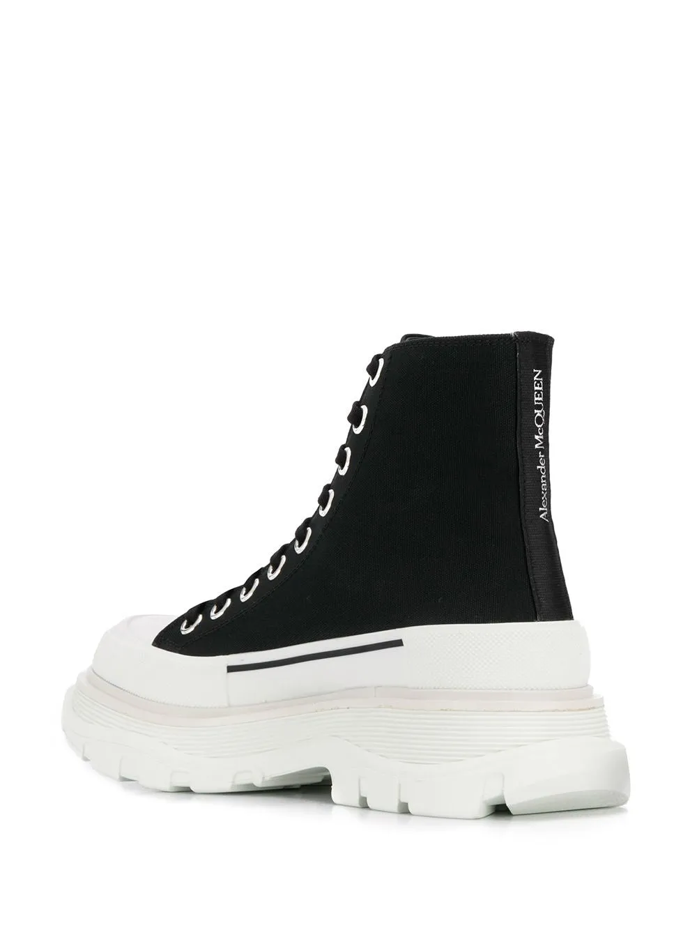 Alexander McQueen Black Platform Lace-Up Boots