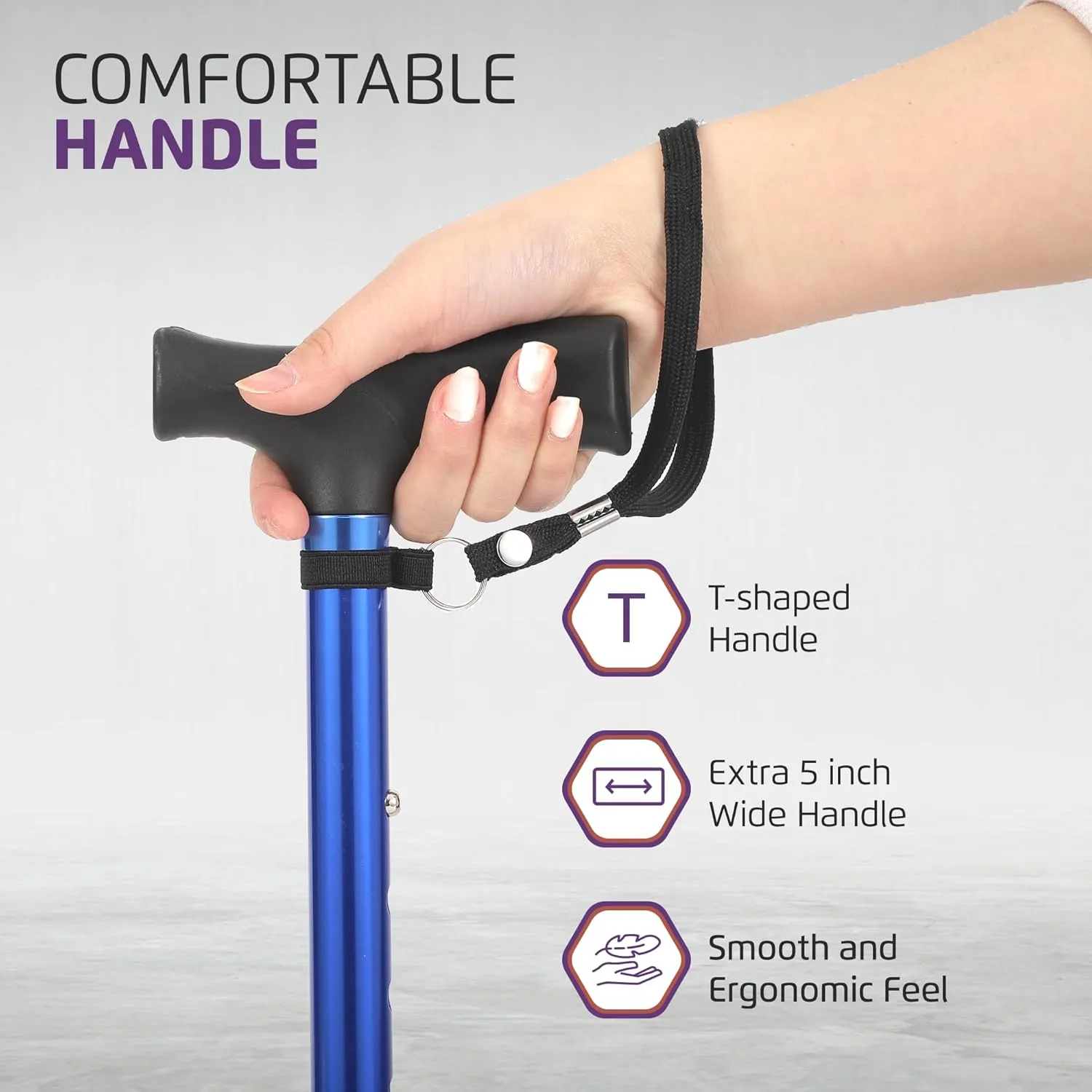 Allay Walking Cane for Men & Women - Foldable, Adjustable, Collapsible Walking Canes for Seniors Balance, Free Standing, Pivot Tip, Heavy Duty, with Travel Bag | Walking Sticks for Seniors & Adults