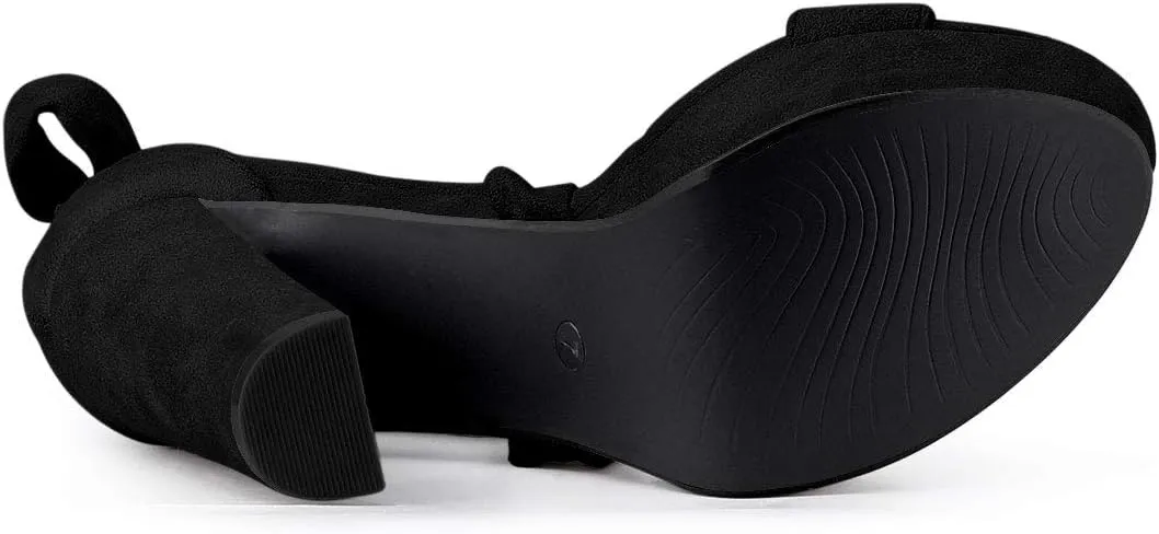 Allegra K Women's Lace Up Platform Block Heel Sandals