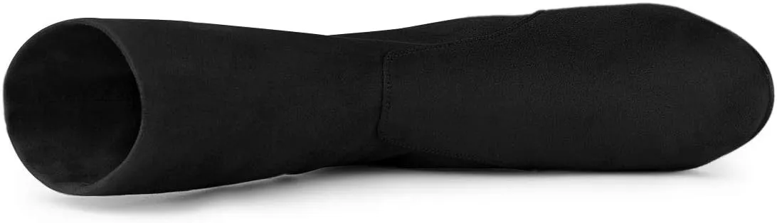 Allegra K Women's Stretch Round Toe Block Heel Sock Ankle Boots