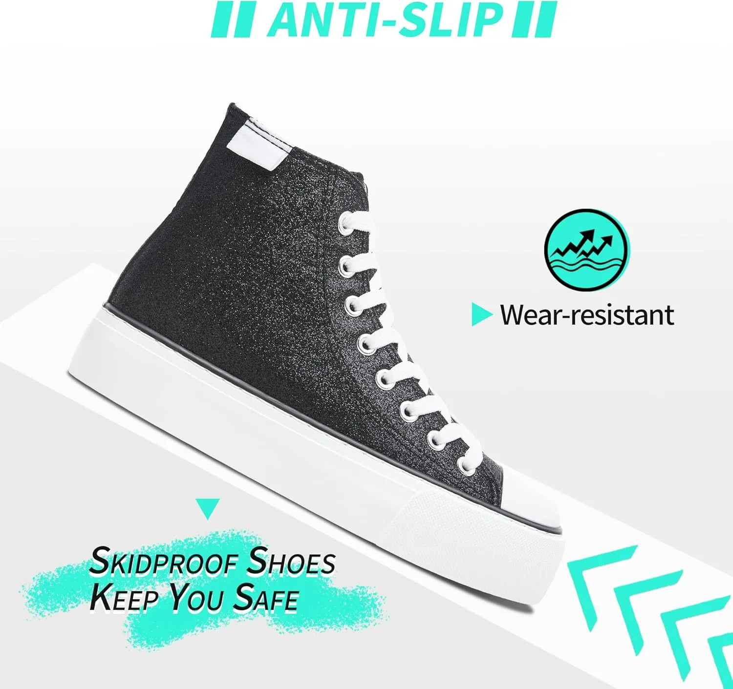 ALTOCIS Glitter Platform Fashion Sneakers,Sparkly Bling Mid Calf Sneaker for Women,Cute Comfortable Platform High Top Sneakers