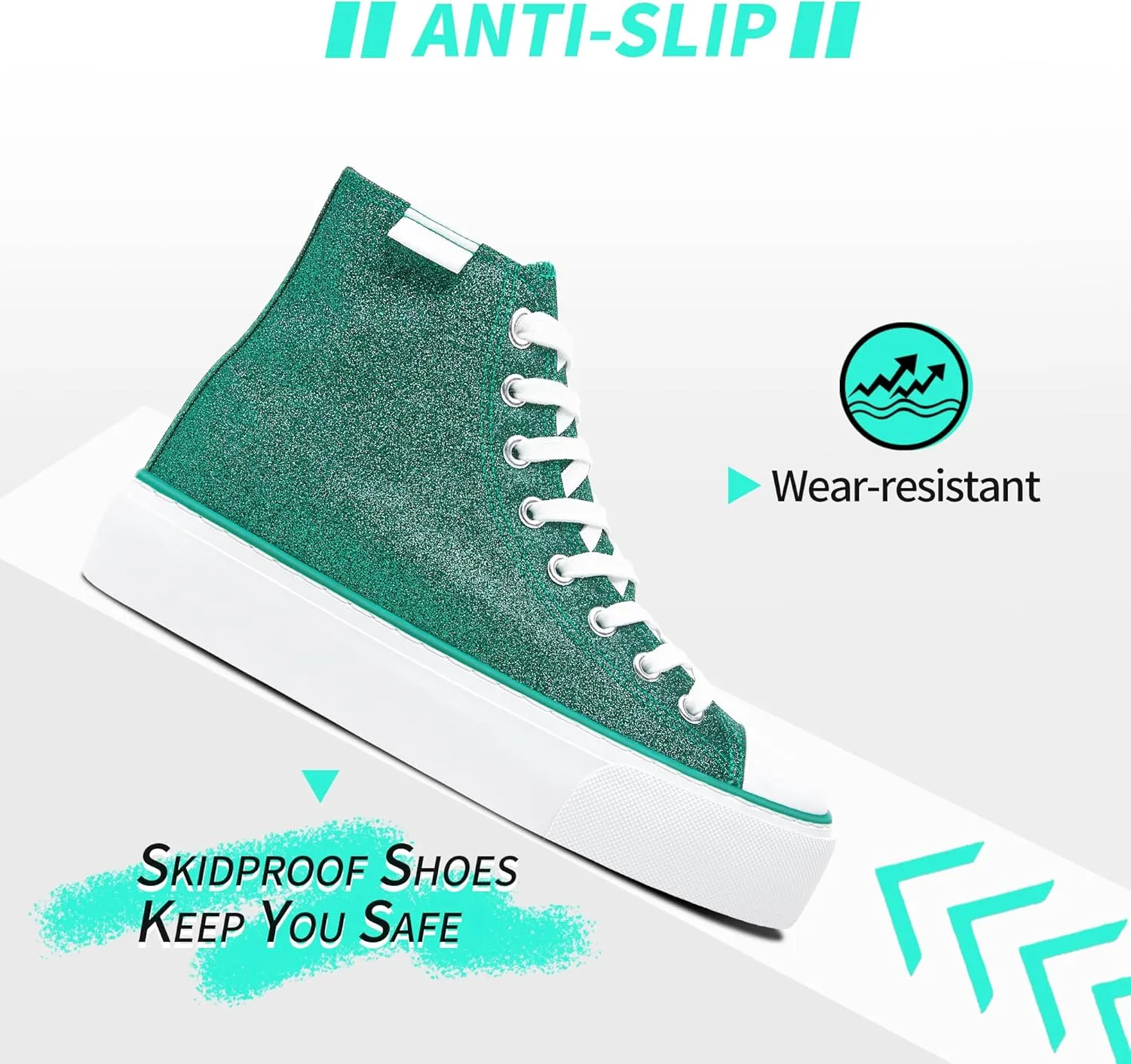 ALTOCIS Glitter Platform Fashion Sneakers,Sparkly Bling Mid Calf Sneaker for Women,Cute Comfortable Platform High Top Sneakers