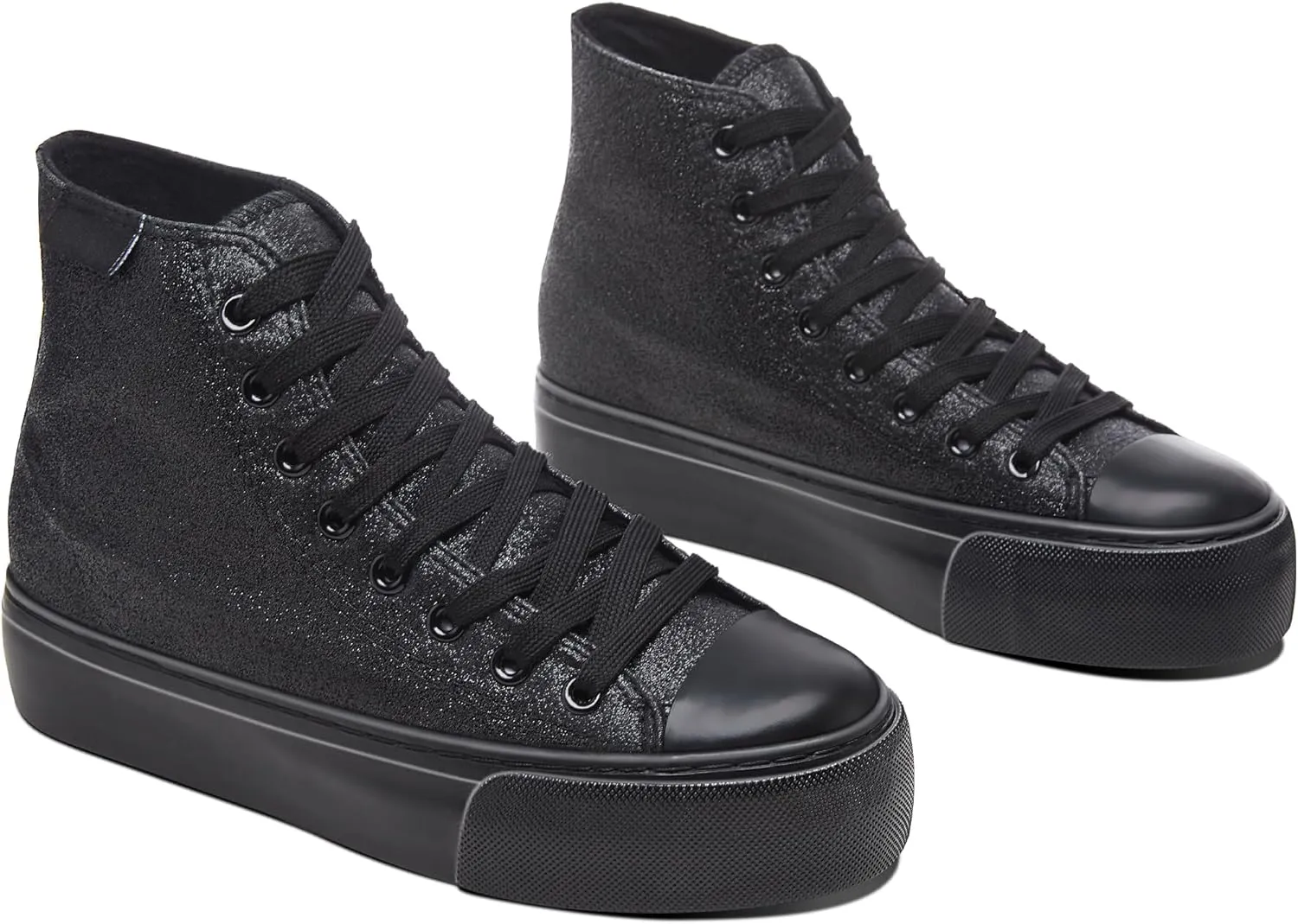 ALTOCIS Glitter Platform Fashion Sneakers,Sparkly Bling Mid Calf Sneaker for Women,Cute Comfortable Platform High Top Sneakers