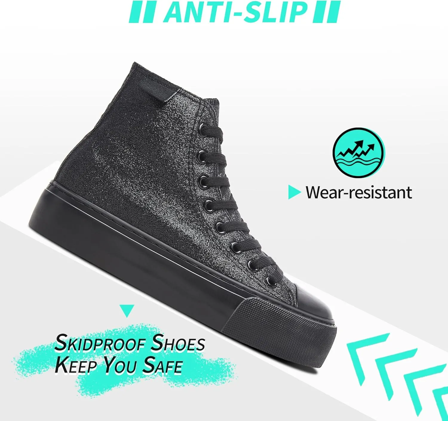 ALTOCIS Glitter Platform Fashion Sneakers,Sparkly Bling Mid Calf Sneaker for Women,Cute Comfortable Platform High Top Sneakers