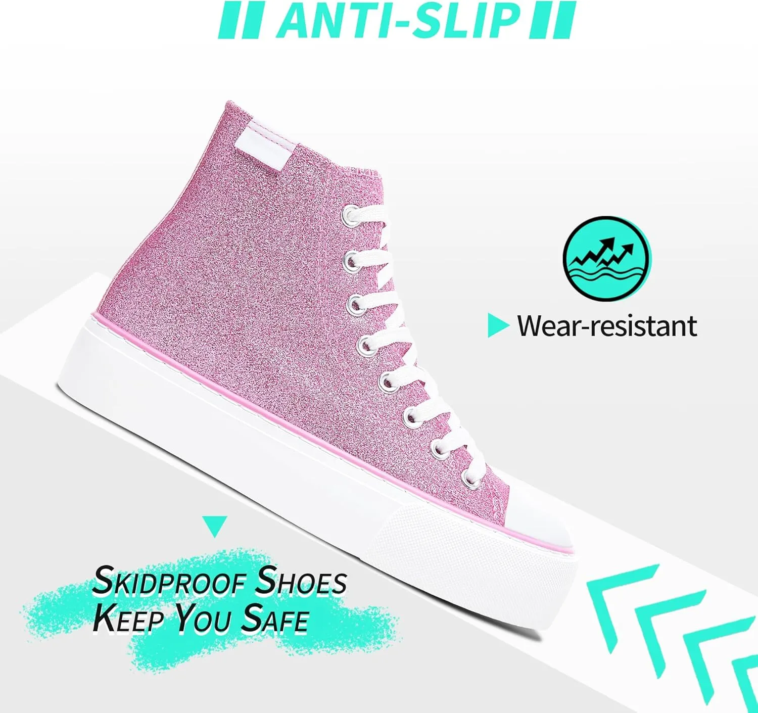 ALTOCIS Glitter Platform Fashion Sneakers,Sparkly Bling Mid Calf Sneaker for Women,Cute Comfortable Platform High Top Sneakers