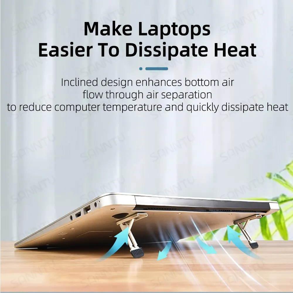 Aluminium Alloy Foldable Laptop Stand Universal Non-slip Bracket Mobile Phone Stand For IPad  Air Lenovo Macbook Pro Notebook