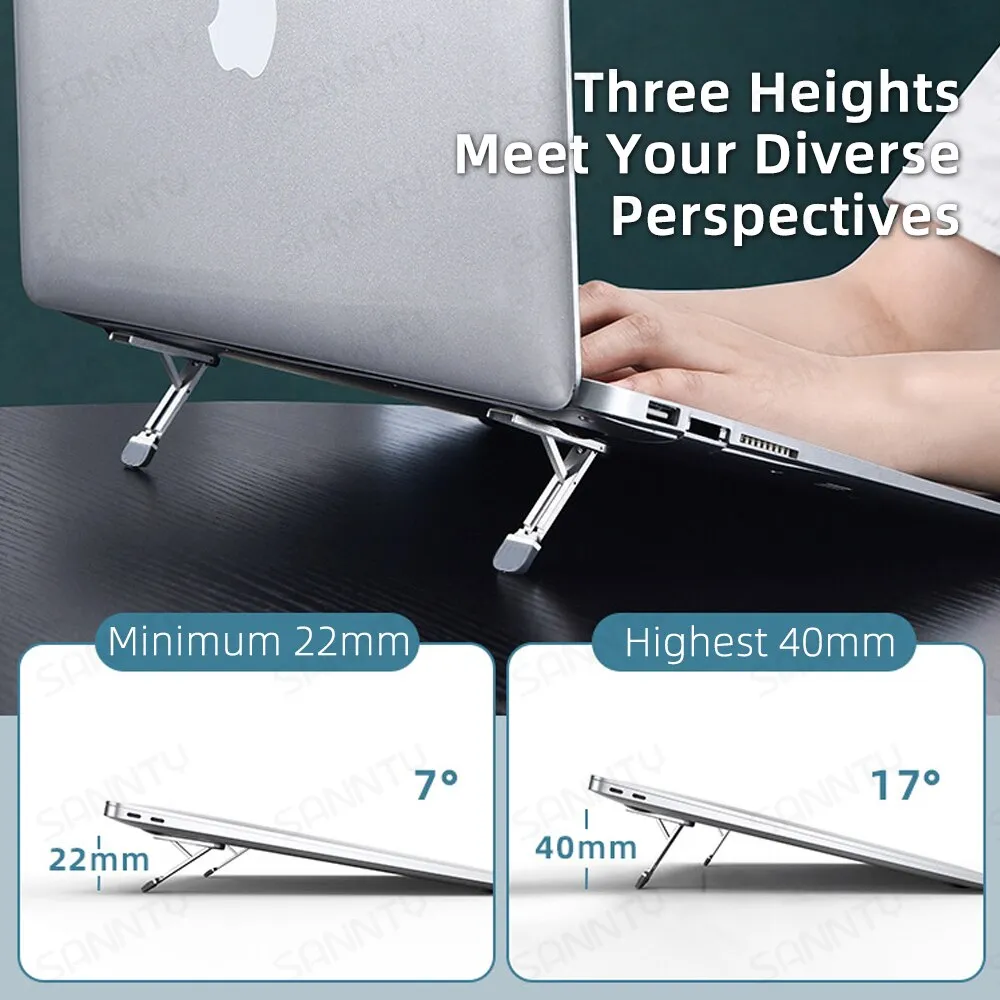 Aluminium Alloy Foldable Laptop Stand Universal Non-slip Bracket Mobile Phone Stand For IPad  Air Lenovo Macbook Pro Notebook