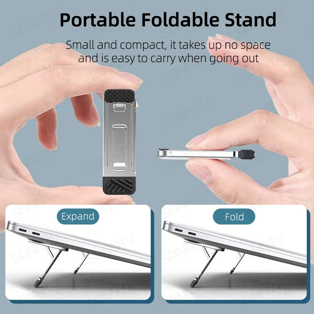 Aluminium Alloy Foldable Laptop Stand Universal Non-slip Bracket Mobile Phone Stand For IPad  Air Lenovo Macbook Pro Notebook