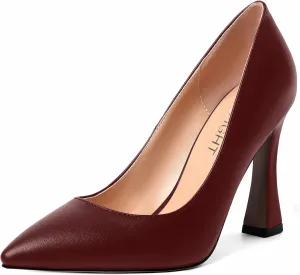 AMBELIGHT Womens Pointed Toe Evening Matte Dress Slip On Solid Stiletto High Heel Pumps Shoes 4 Inch