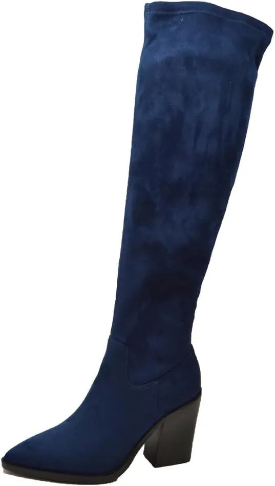 Amsterdam Women's Faux Suede Over The Knee High Heel Boots