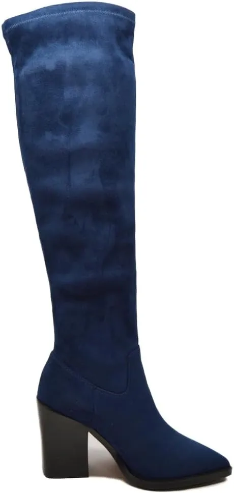 Amsterdam Women's Faux Suede Over The Knee High Heel Boots