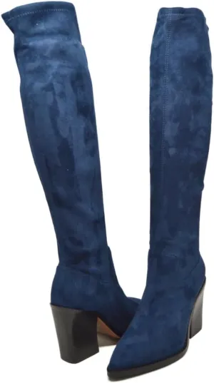 Amsterdam Women's Faux Suede Over The Knee High Heel Boots