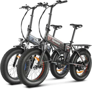 ANCHEER Folding Electric Bike for Adults, Electric Bicycle with 500W Brushless Motor(Peak 800W), 48V/499Wh Hidden Battery, Up to 55 Miles, 20"*4.0 Fat Tire Ebike, 7 Speed Gear