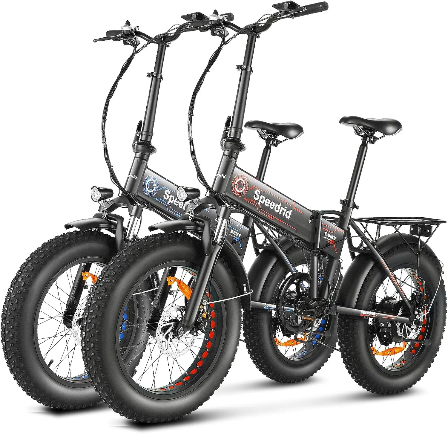 ANCHEER Folding Electric Bike for Adults, Electric Bicycle with 500W Brushless Motor(Peak 800W), 48V/499Wh Hidden Battery, Up to 55 Miles, 20"*4.0 Fat Tire Ebike, 7 Speed Gear