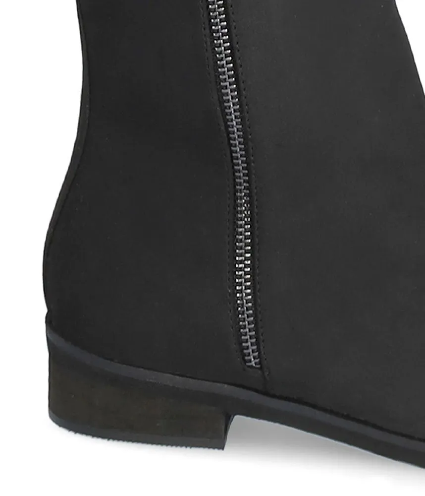 Andres Machado Black Suedette Ankle Boots