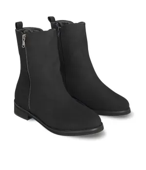 Andres Machado Black Suedette Ankle Boots