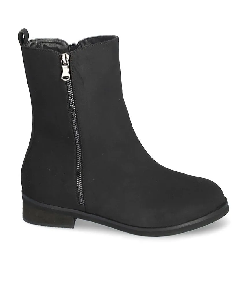 Andres Machado Black Suedette Ankle Boots