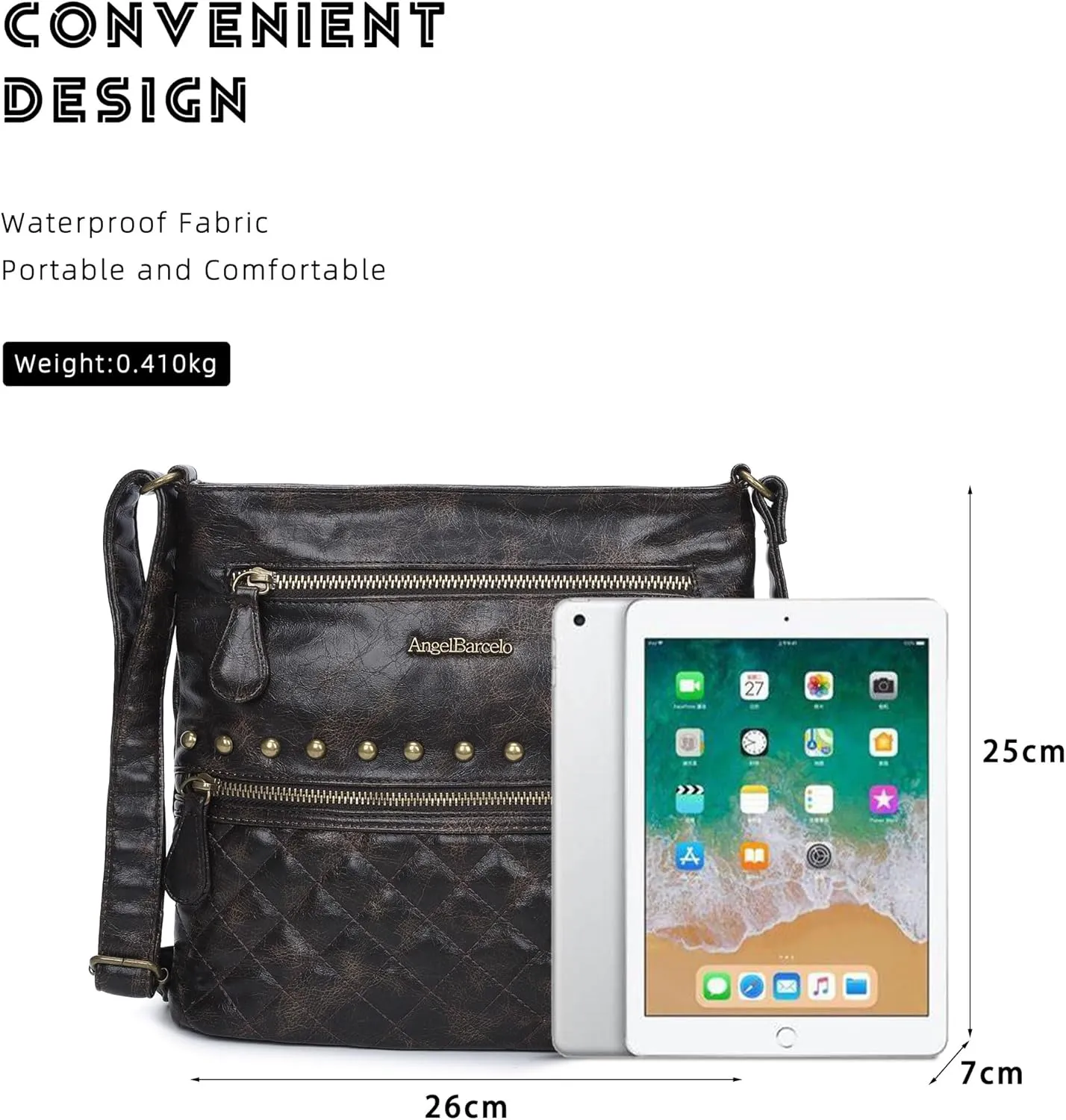 Angel Barcelo Crossbody Bags for Women,Ultra Soft Leather Purses for Women