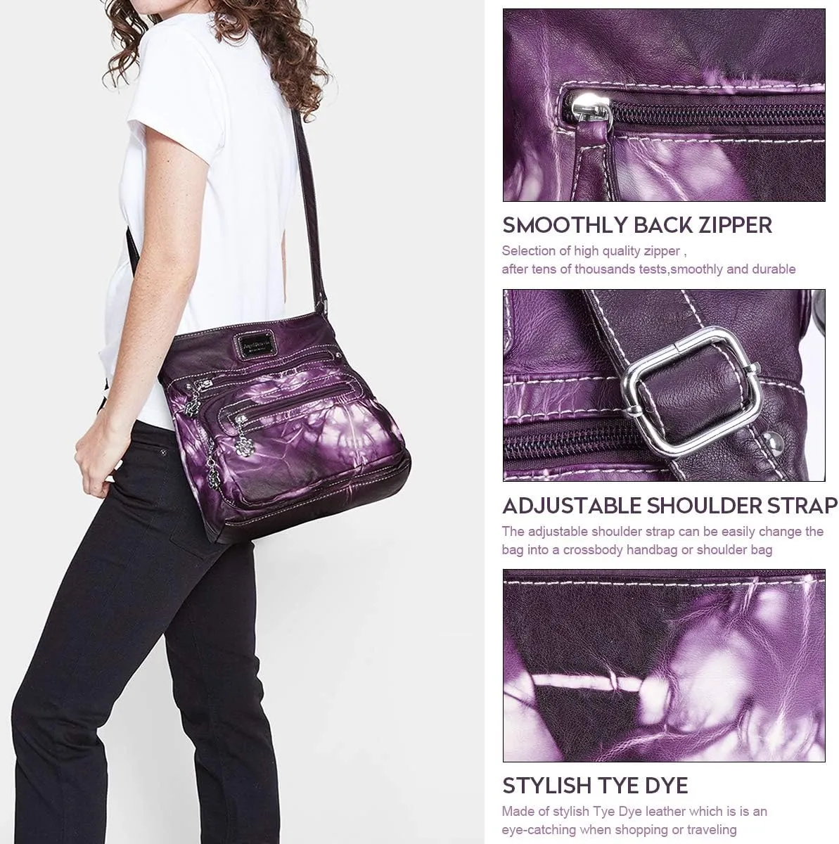 Angel Barcelo Crossbody Bags for Women,Ultra Soft Leather Purses for Women