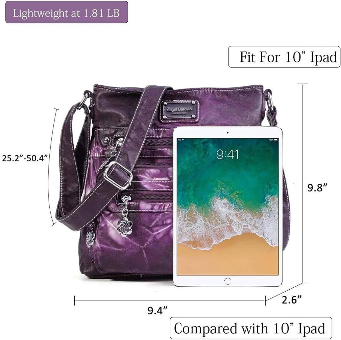 Angel Barcelo Crossbody Bags for Women,Ultra Soft Leather Purses for Women