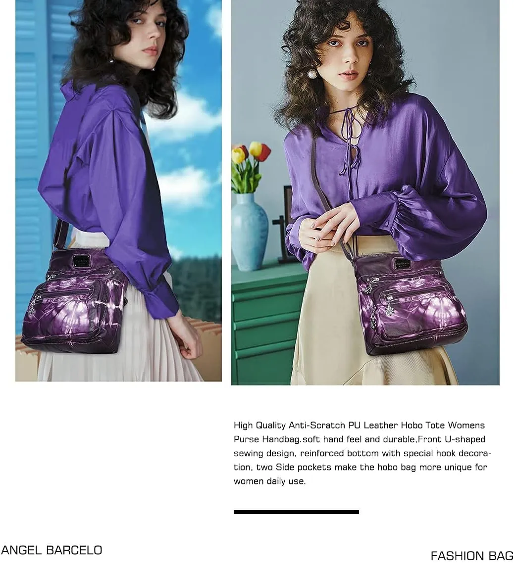 Angel Barcelo Crossbody Bags for Women,Ultra Soft Leather Purses for Women