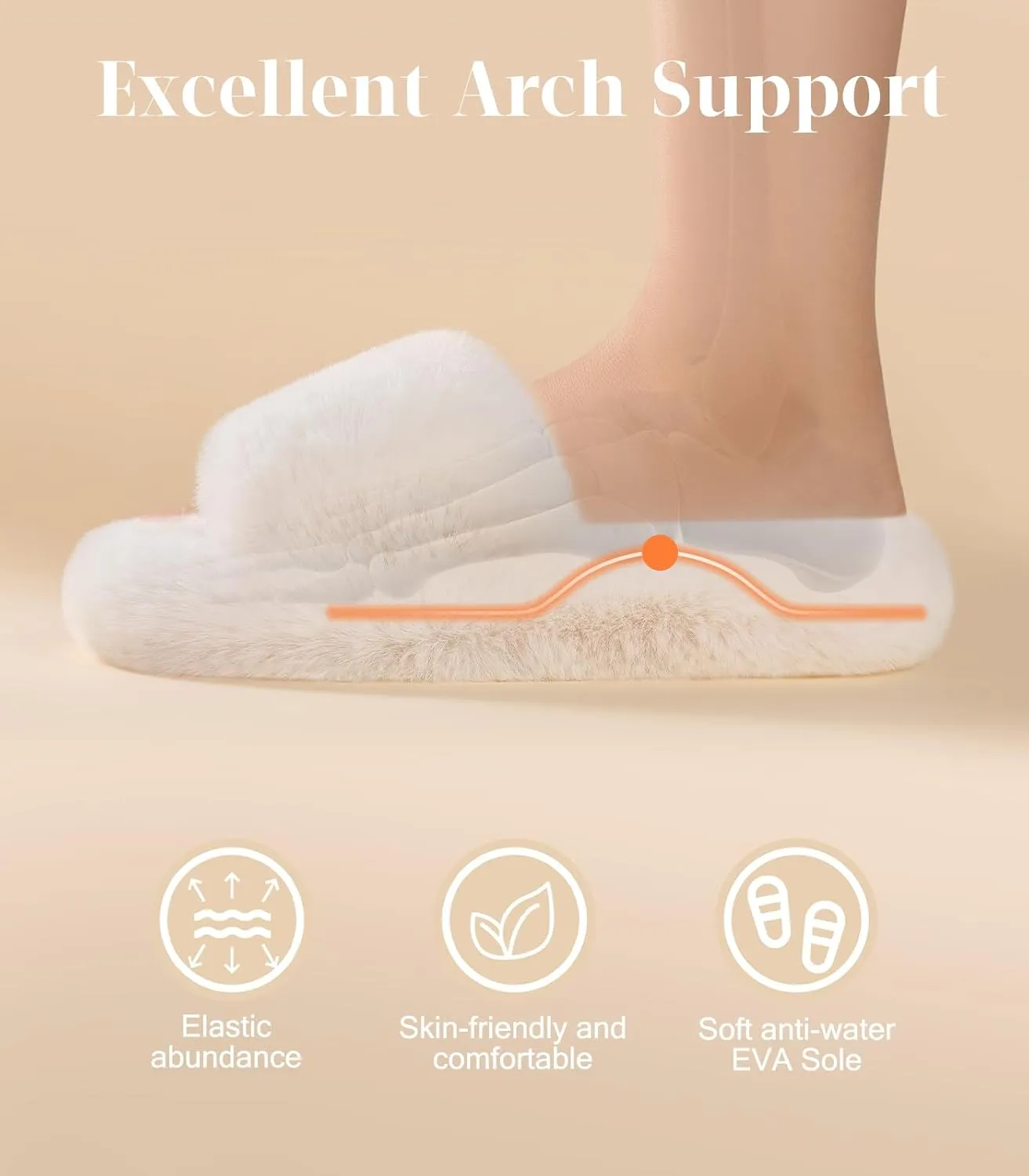 Ankis Comfy Women's Plush Slippers - Cute Chic Versatile Pretty Platform, Open Toe, Non-slip House Fluffy Fuzzy Slippers for Women Indoor Outdoor, All Seasons