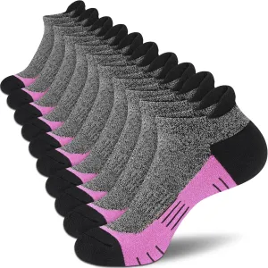 Ankle Socks Women Athletic No Show Socks Running Comfort Cushioned 5-Pairs
